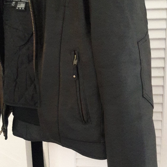 Black leather biker jacket - Picture 3 of 9